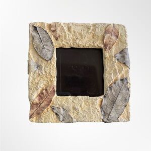 Leaf Patterned Stone Look Photo Frame